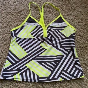 Neon Yellow and Black Tankini Top